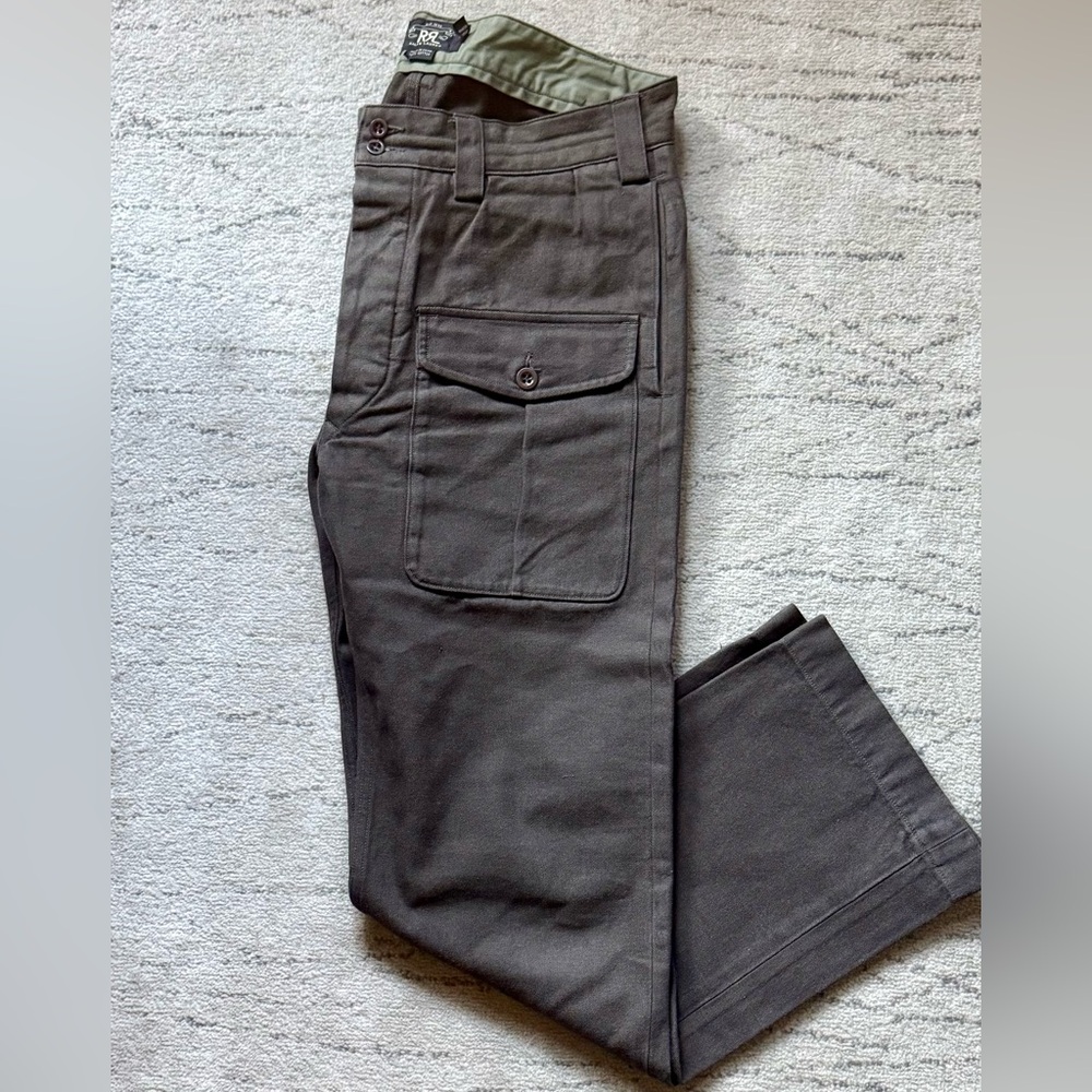 RRL Double RL Dark Brown Cargo Pants 34/32 - Picture 5 of 9